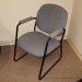 Grey Fabric Sleigh Guest Side Chair with Padded Arms